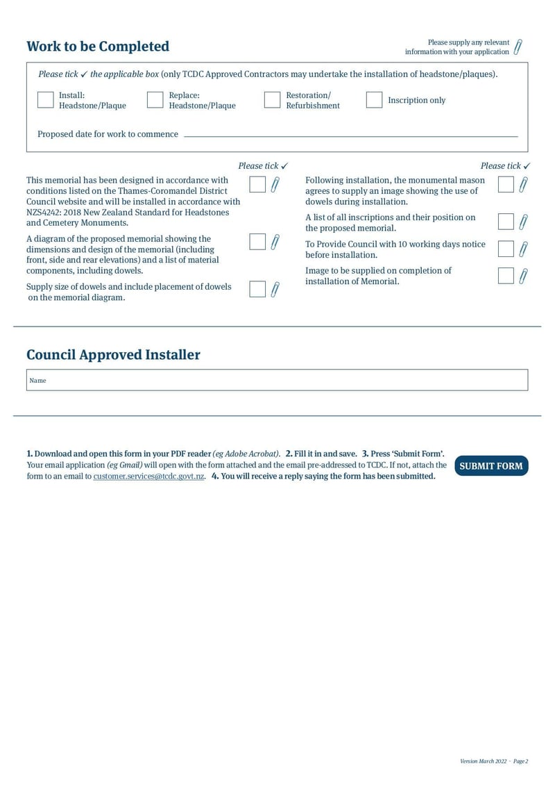 Large thumbnail of Application to Install Cemetery Memorial - Mar 2022