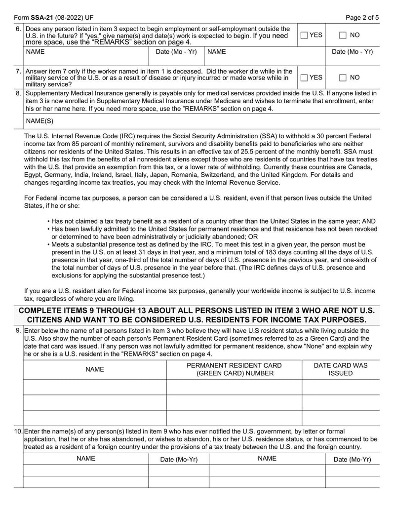 Large thumbnail of Form SSA-21