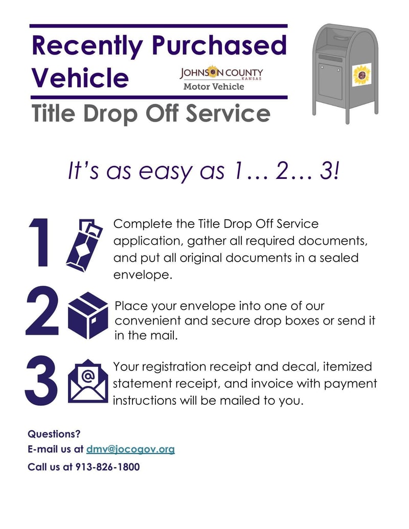 Large thumbnail of Johnson MV Title Drop Off Service Application for Recently Purchased Vehicle