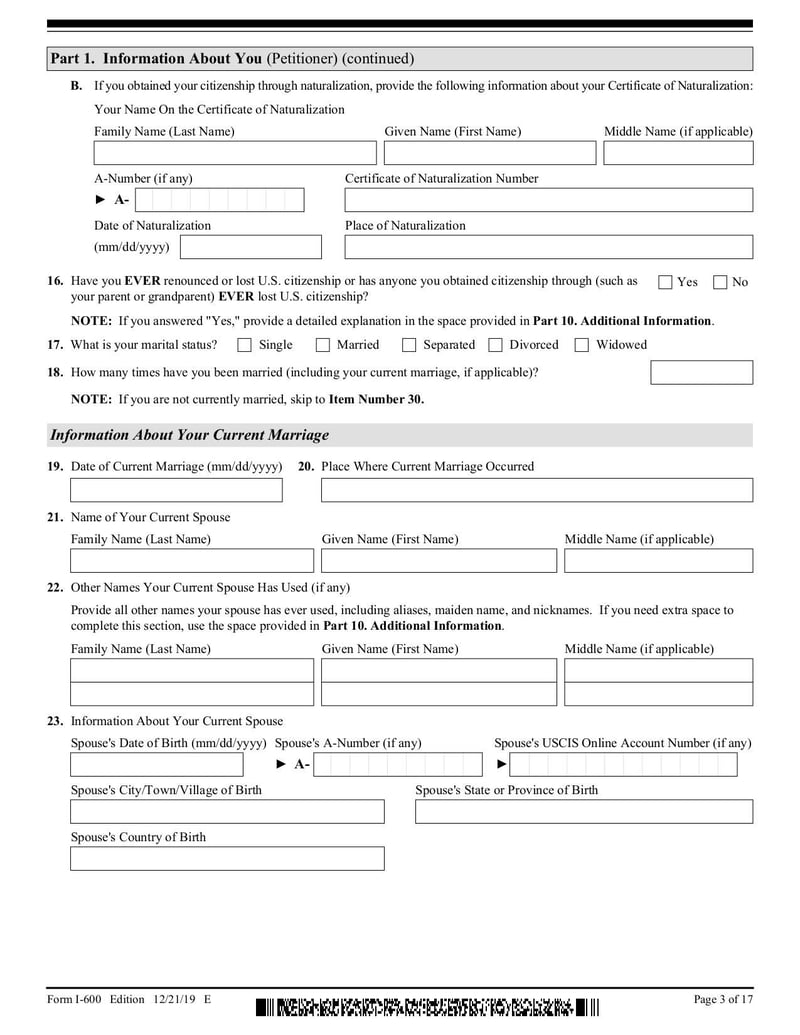 Large thumbnail of Form I-600 - Dec 2021
