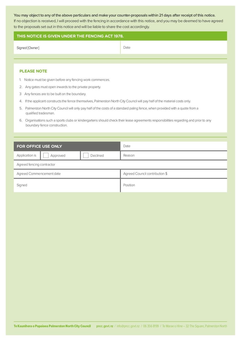 Large thumbnail of Notice of Intent to Erect or Repair a Common Boundary Fence - Sep 2021