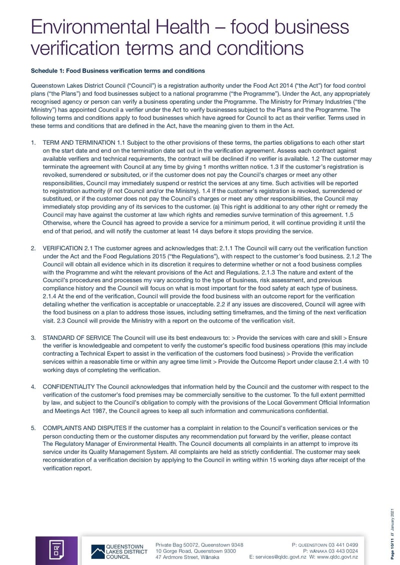 Large thumbnail of QLDC Food Control Plan Application Form - Jan 2021