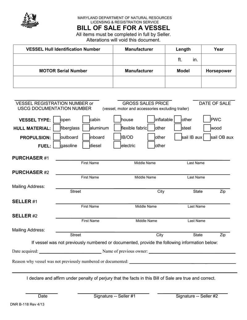 Large thumbnail of Form DNR B-118 (2013)