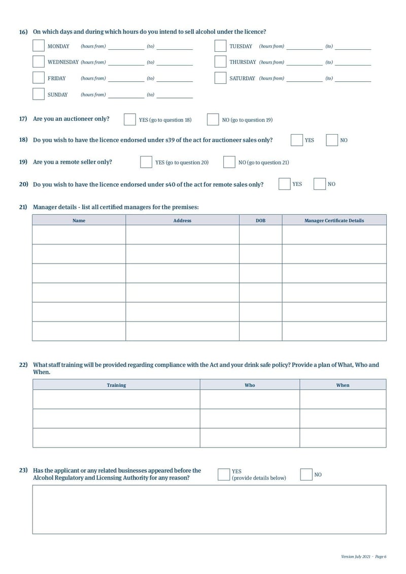 Large thumbnail of New Off Licence Application Form - Jul 2021