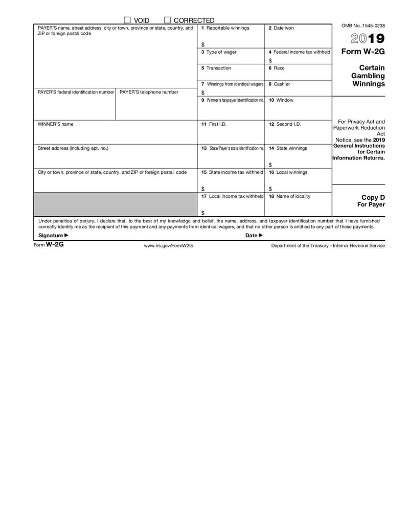 Large thumbnail of Form W-2G - Oct 2018