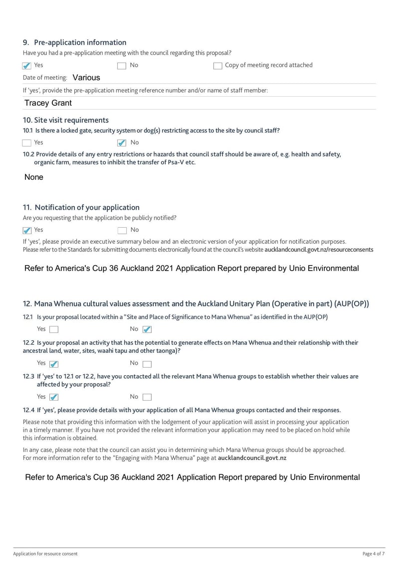 Large thumbnail of Application for Resource Consent Form - Jan 2018