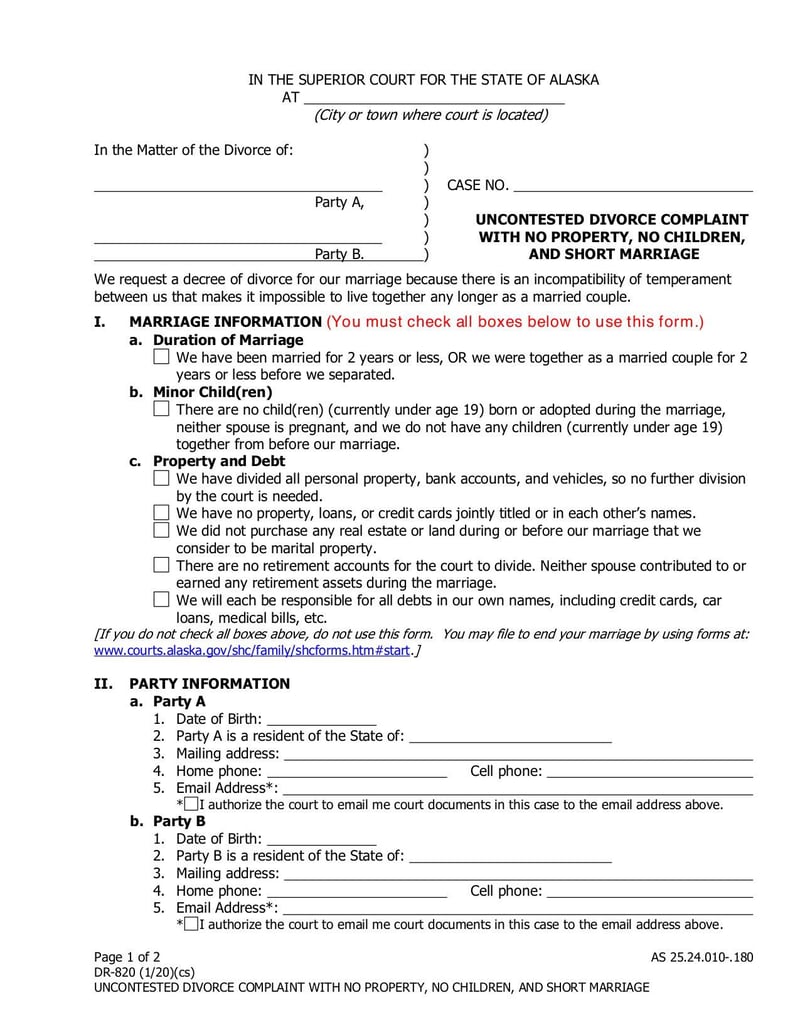 Large thumbnail of Form DR-820 - Jan 2020