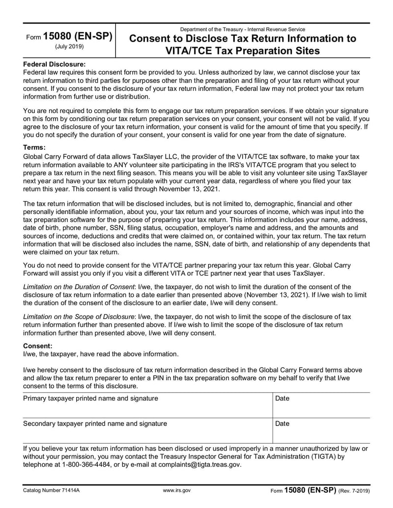 Large thumbnail of Form 13614-C - Oct 2019