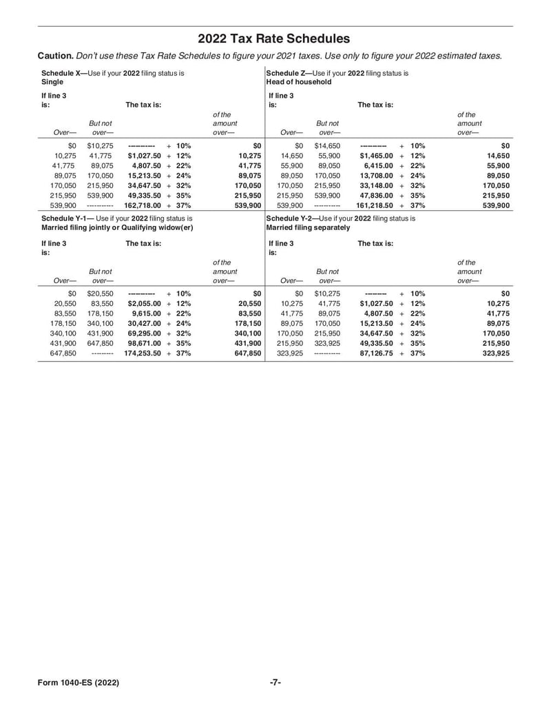 Large thumbnail of Form 1040-ES - Nov 2022