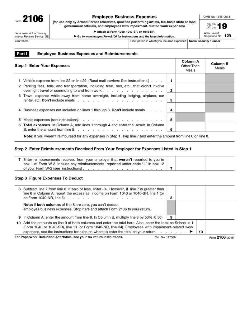 Large thumbnail of Form 2106 - Oct 2019