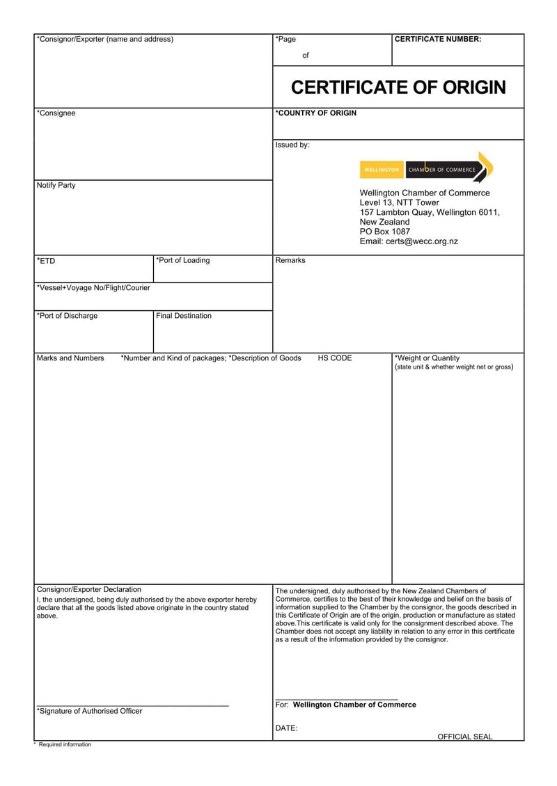Large thumbnail of New Zealand Certificate of Origin