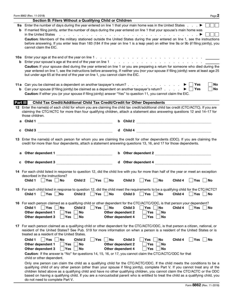 Large thumbnail of Form 8862 - Dec 2018