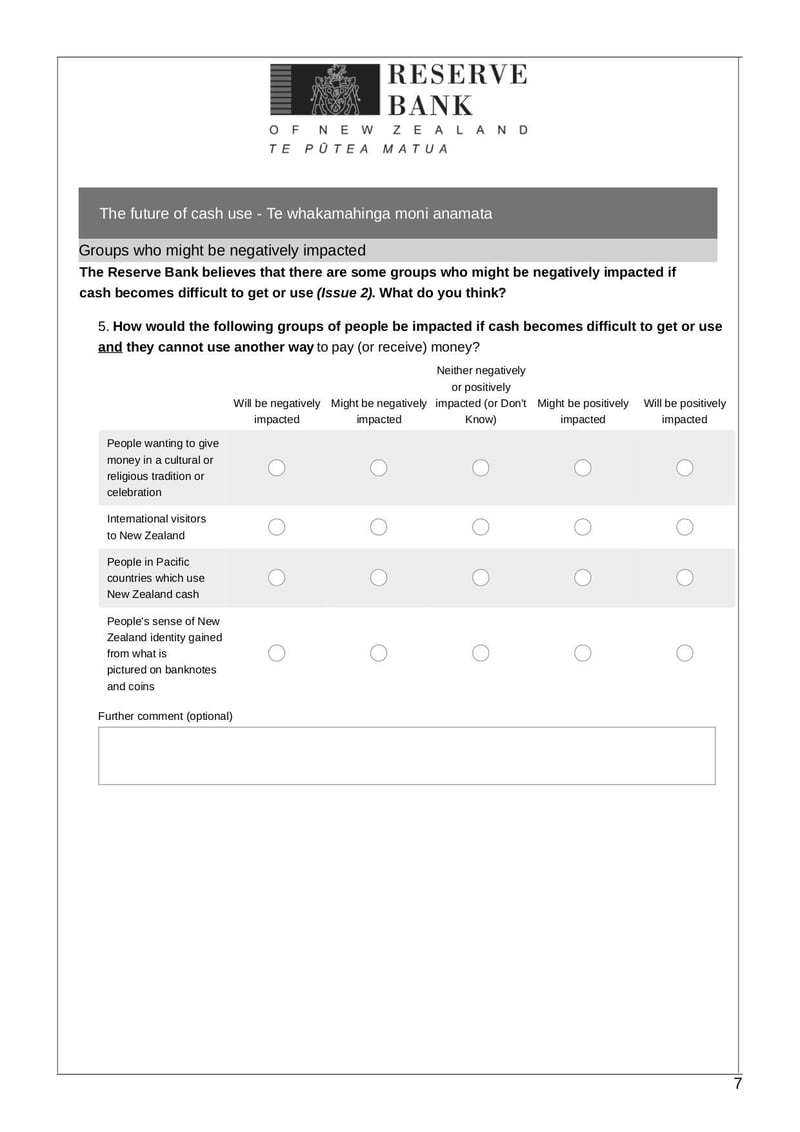 Large thumbnail of Future of Cash Feedback Form - Aug 2019