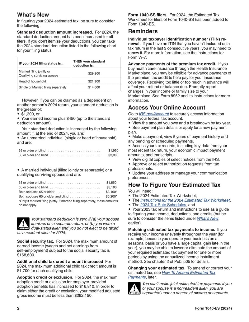 Large thumbnail of Form 1040-ES - Dec 2023