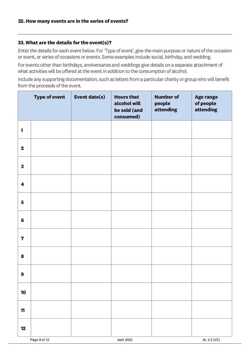 Large thumbnail of Alcohol Special Licence Application Form - Apr 2022
