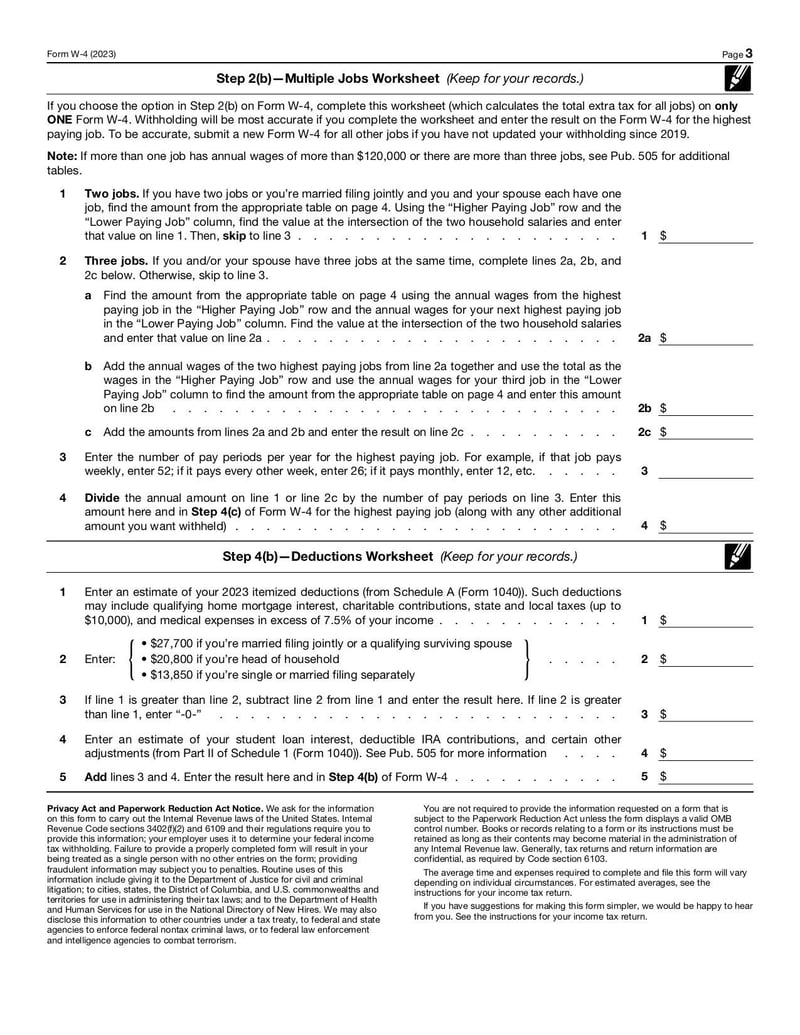 Large thumbnail of Form W-4 - Jan 2023