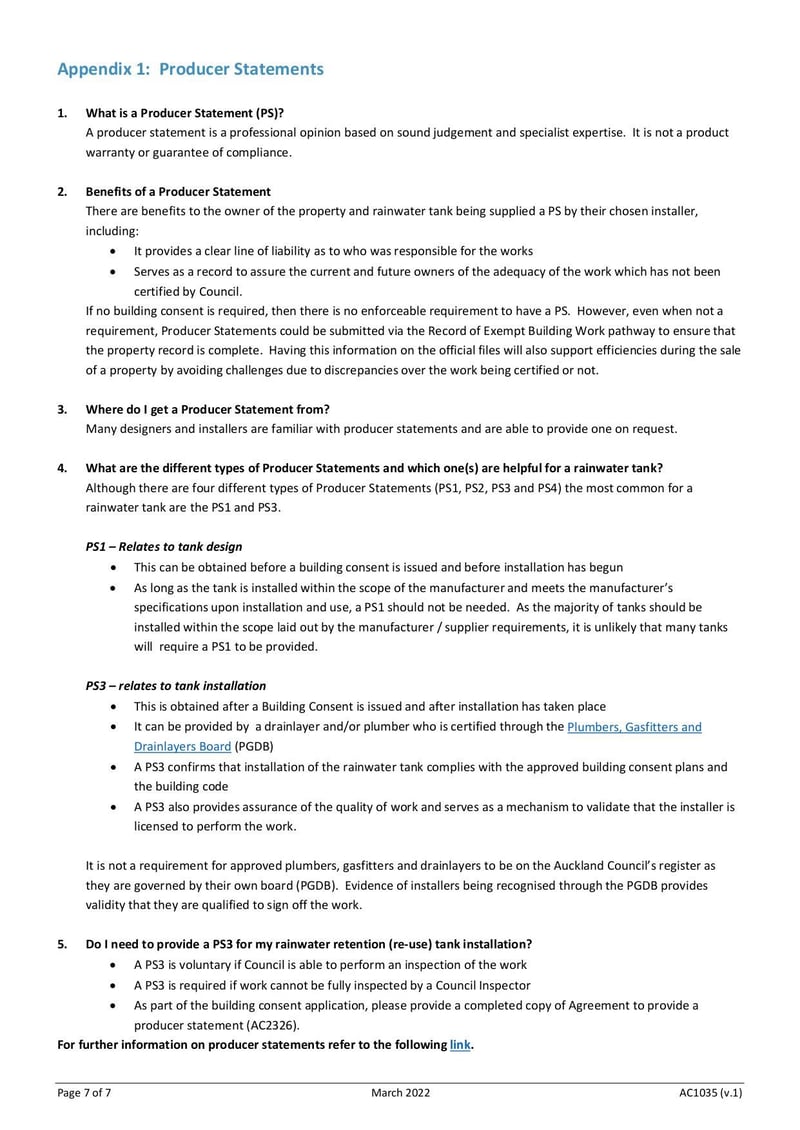 Large thumbnail of Lodgement Checklist Rainwater Re-Use Tank - Mar 2022