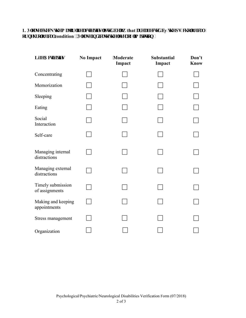 Large thumbnail of Sonoma State University Psychological/Psychiatric/Neurological Disabilities Verification Form