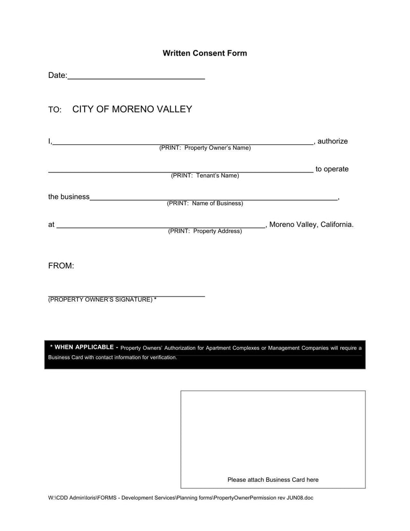 Large thumbnail of City of Moreno Valley Home Occupation Permit Application