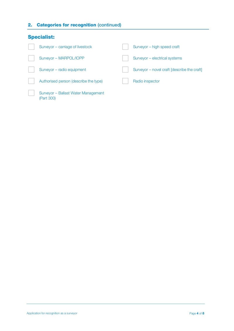 Large thumbnail of Application for Recognition as a Surveyor MNZ Form - Aug 2019