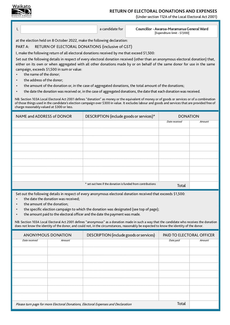 Large thumbnail of Awaroa Maramarua General Ward Nomination Form - Jul 2022