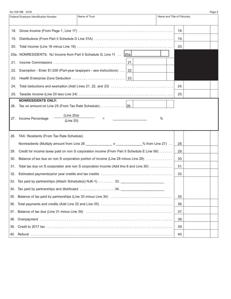 Large thumbnail of Form NJ-1041SB - Jan 2017
