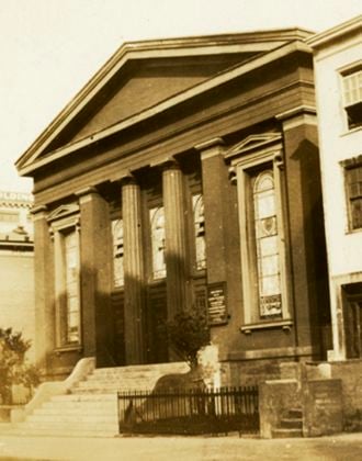 Historic photo of the landmarked Bridge Street Church