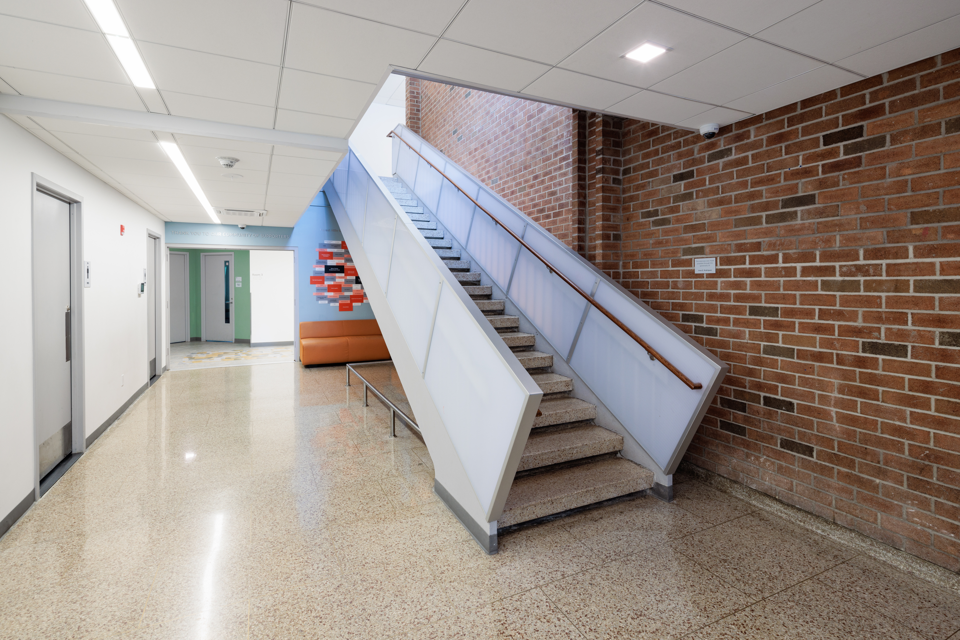 Redesigned main lobby stairs