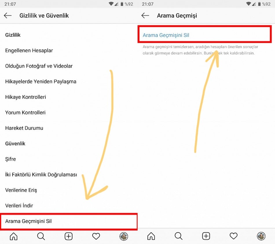 Instagram'da arama geçmişi otomatik olarak siliniyor mu? 67