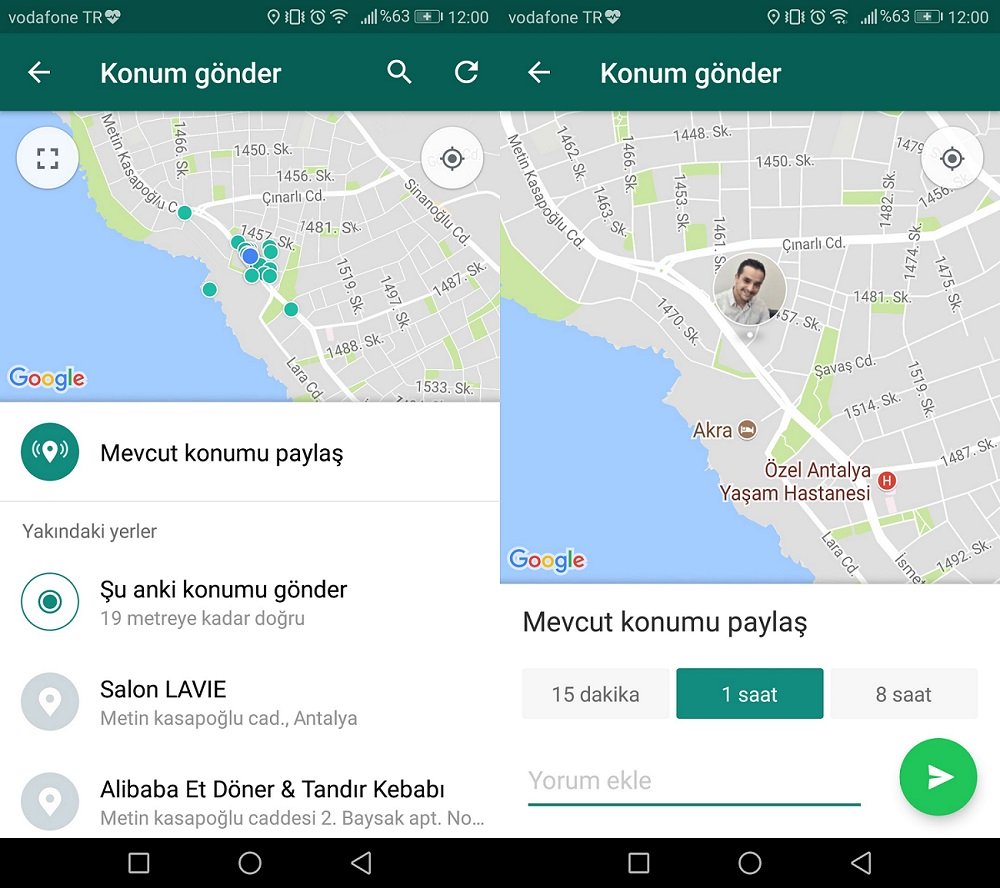 Android ve iOS cihazlarda WhatsApp'tan sahte konum nasıl atılır? 2 8 1 2