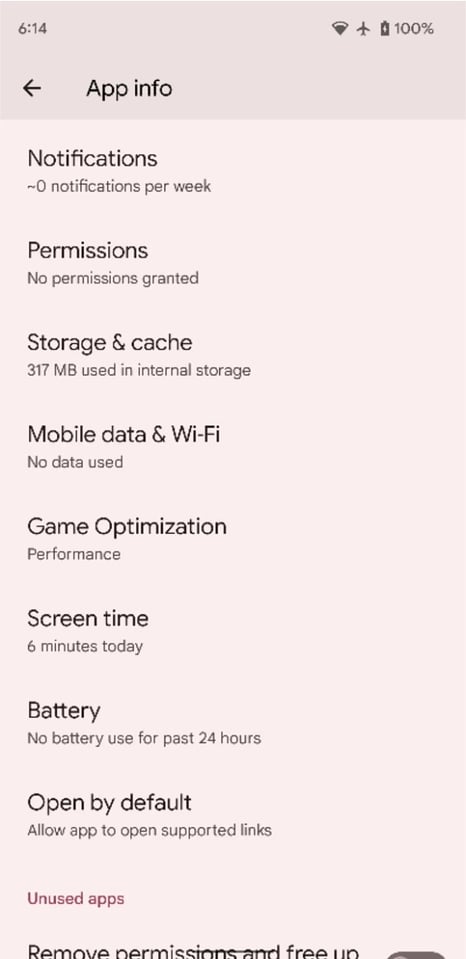 Android 12'nin oyun modunu destekleyen ilk oyunlar çıkıyor 68 Uygulama menusunden bir ekran goruntusu