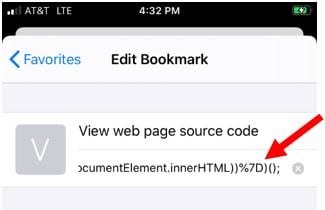 ios viewsource bookmark url