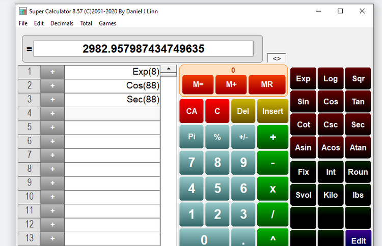 Super Calculator Interface