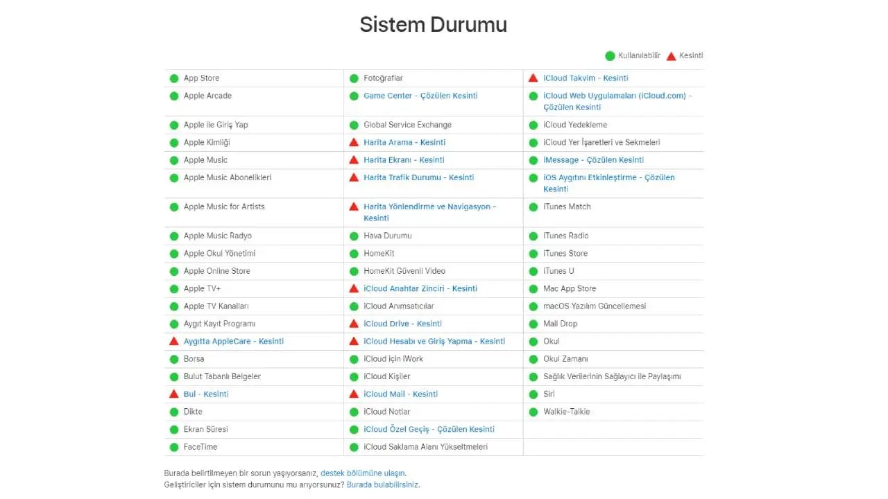 Apple'ın hizmetleri çöktü 2 app store ve facetime gibi 15ten fazla hizmet coktu 2