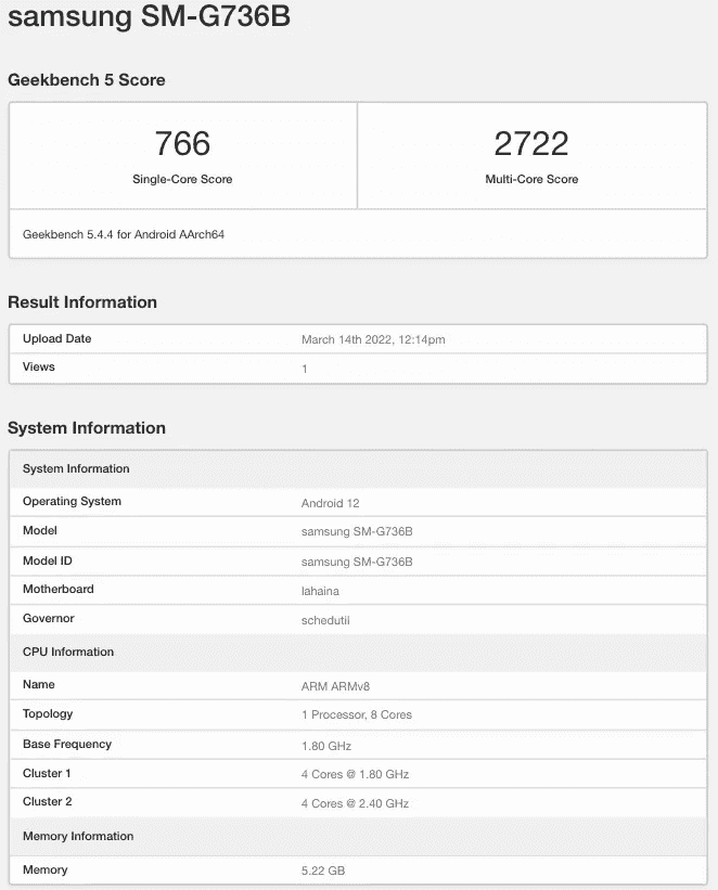 Galaxy X Cover Pro 2 Geekbench'te görüldü 2 test