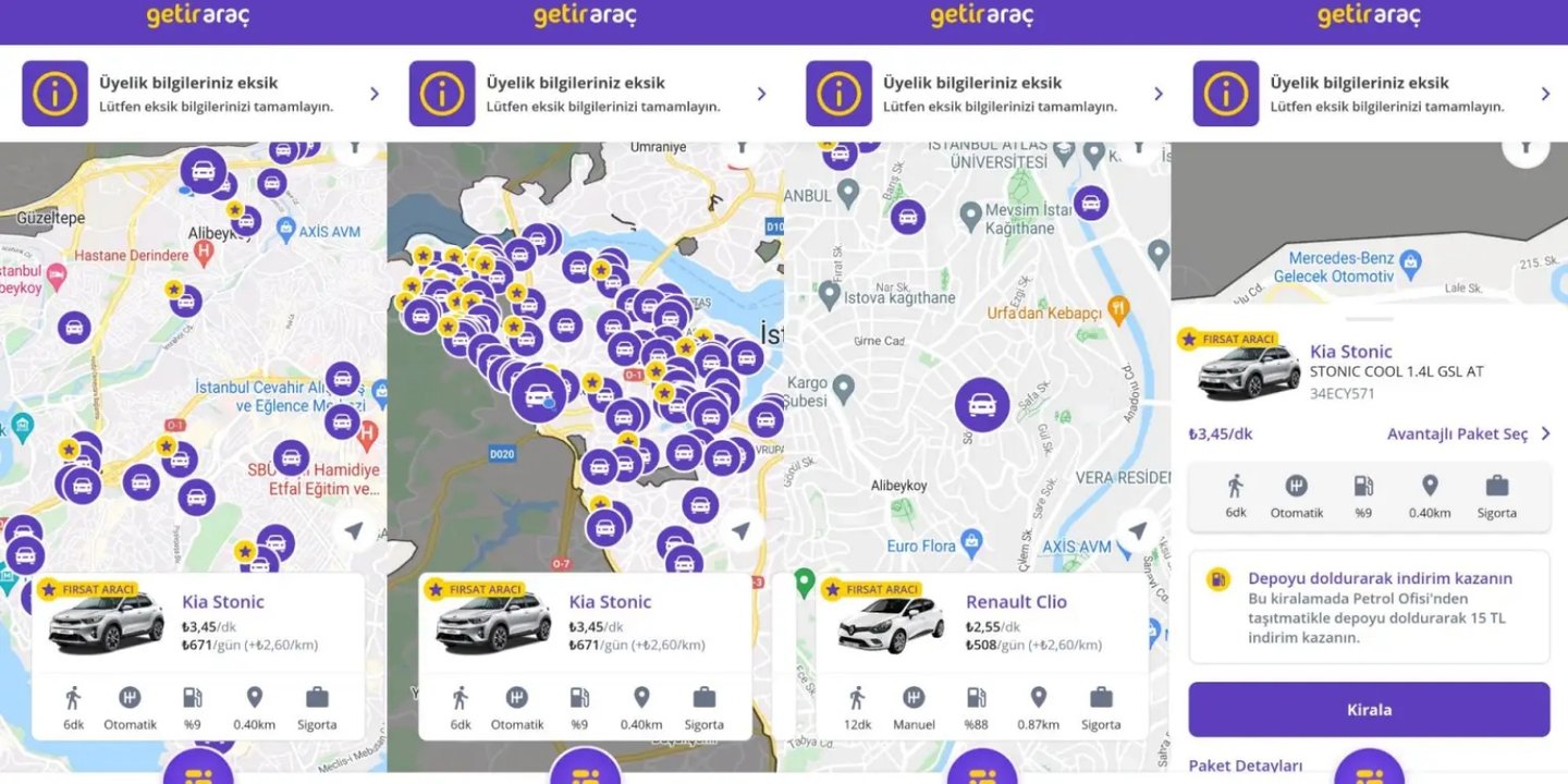 Getir araç kiralama hizmetine başlıyor