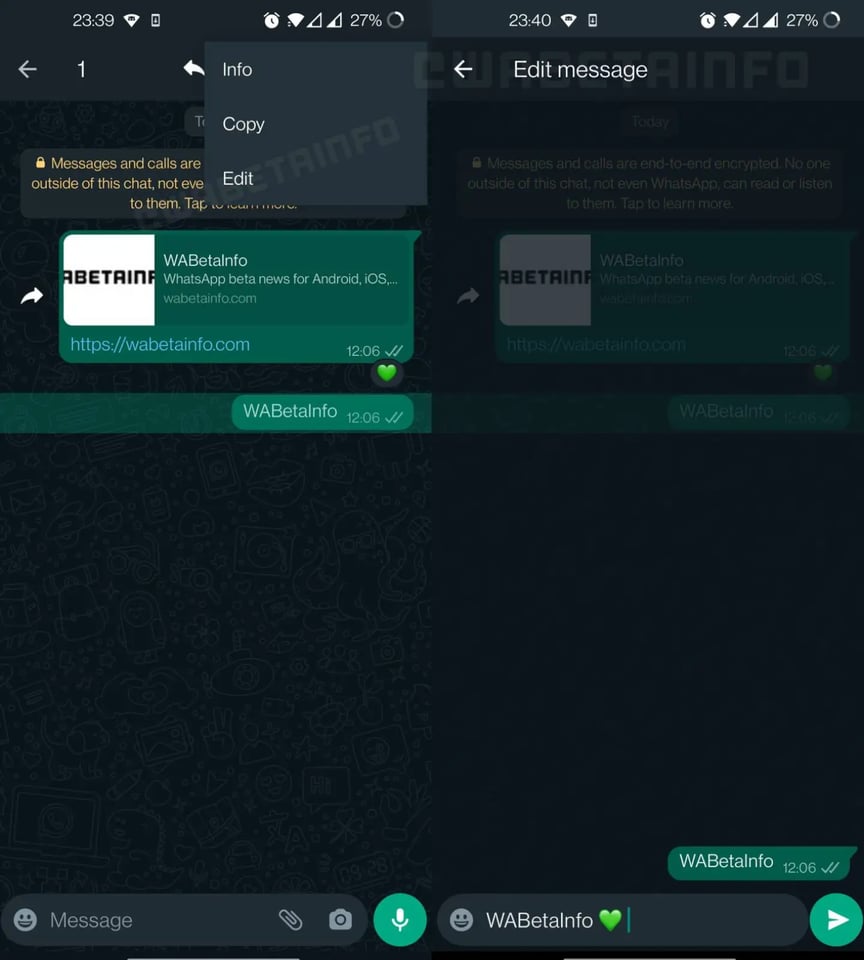 WhatsApp mesaj düzenleme özelliğinin testlerine başladı 67 whatsapp mesaj duzenleme ozelliginin testlerine basladi