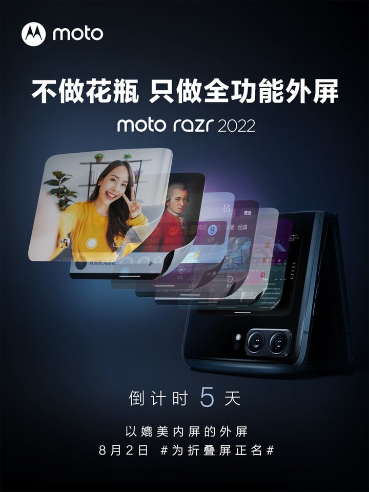 Moto Razr 2022'nin harici ekranı görüntülendi 66 Moto Razr 2022