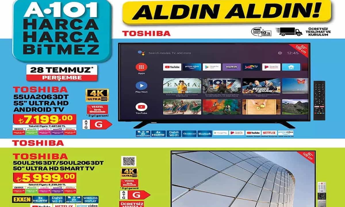 Haftaya A101'de kaçırılmayacak akıllı televizyon ve oyuncu ekipmanları 65