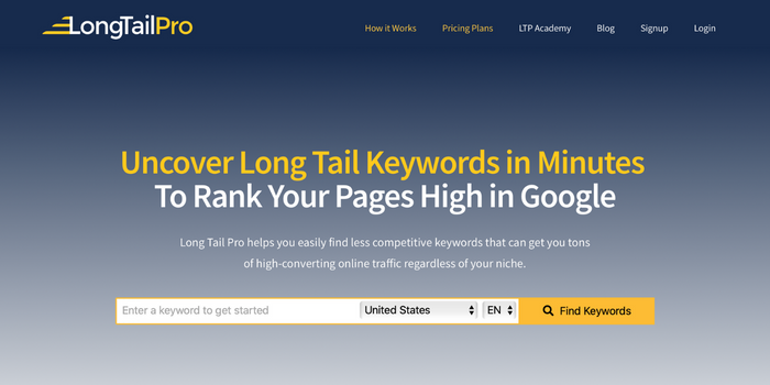 Anahtar kelime bulma ipuçları: En iyi 6 anahtar kelime bulucu 6 Long Tail Pro anahtar kelime bulucu
