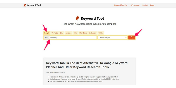 En iyi Youtube anahtar kelime araçları 2022 68 Keywordtool.io youtube anahtar kelime aracı