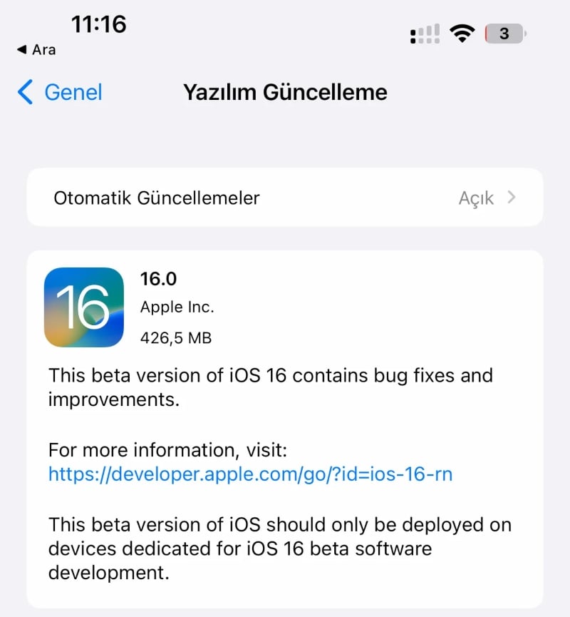 ios 16 beta 6 yenilikler resmi olarak duyuruldu