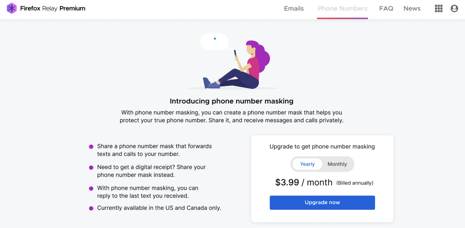 Firefox Relay telefon numaralarını da gizleyecek 67
