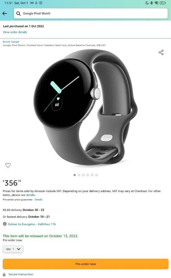 Google Pixel Watch Amazon'da listelendi 66