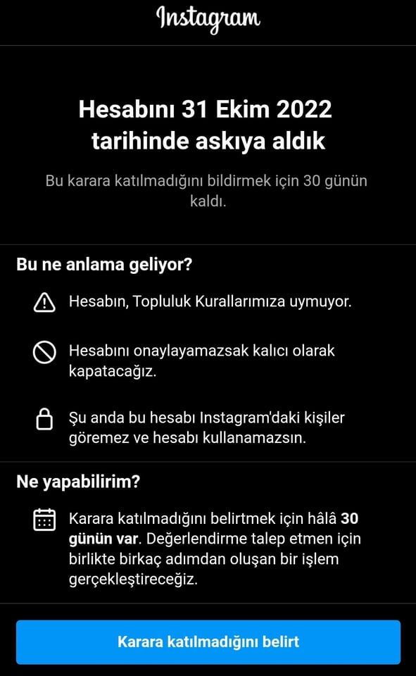 instagram hesabim askiya alindi ne yapabilirim instagram duzeldi mi 1