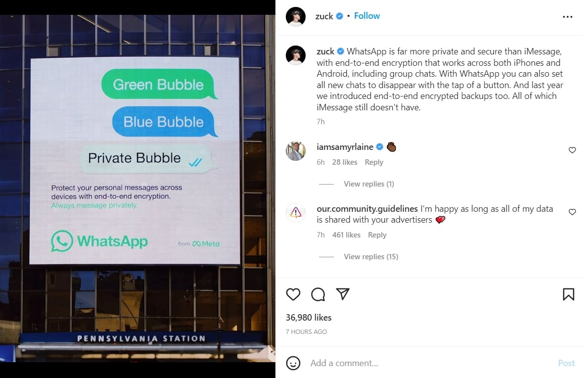Mark Zuckerberg WhatsApp'ın iMessage'den daha güvenli olduğunu açıkladı 66 WhatsApp