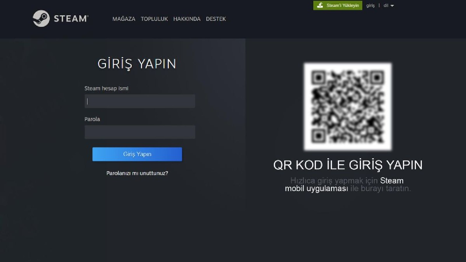 Steam QR kod nerede