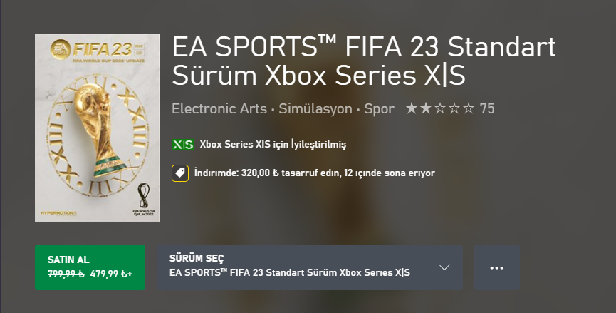 FIFA 23 fiyatına yüzde 40 indirim geldi 66 FIFA23 fiyatı