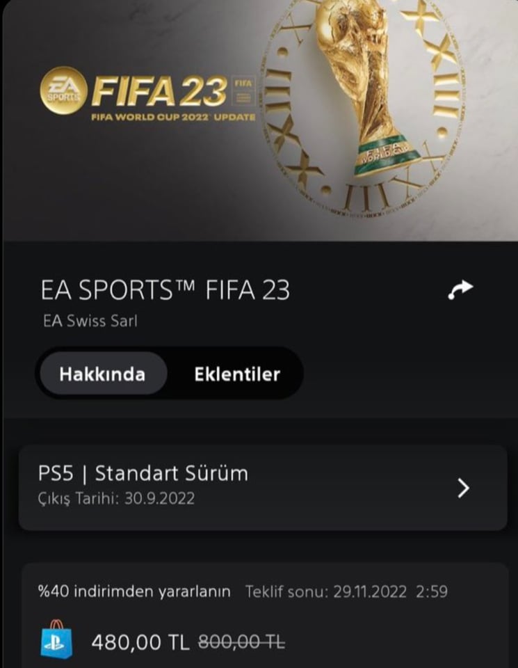 FIFA 23 fiyatına yüzde 40 indirim geldi 68 FIFA23 fiyatı