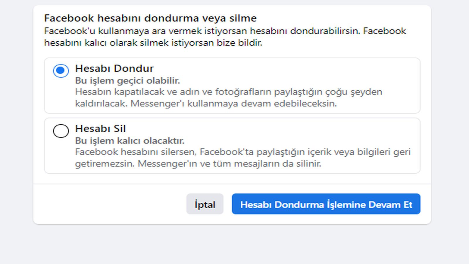 Facebook Hesap Dondurma, Facebook Hesap Kapatma Nasıl Yapılır? 70 facebook hesap dondurma